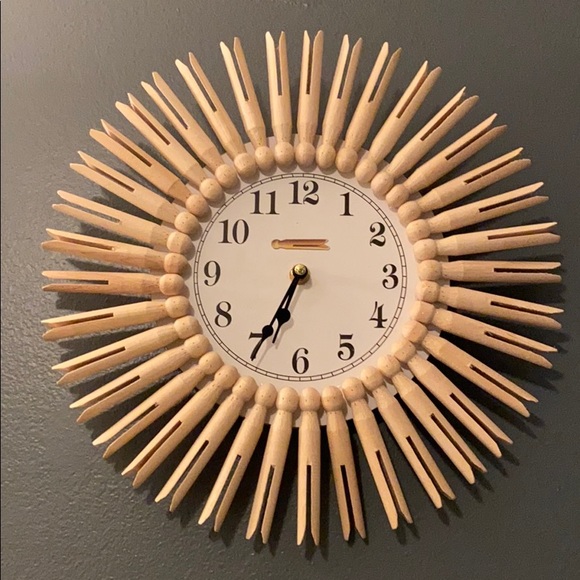 Cracker Barrel Wall Decor Clothespin Clock From Cracker Barrel